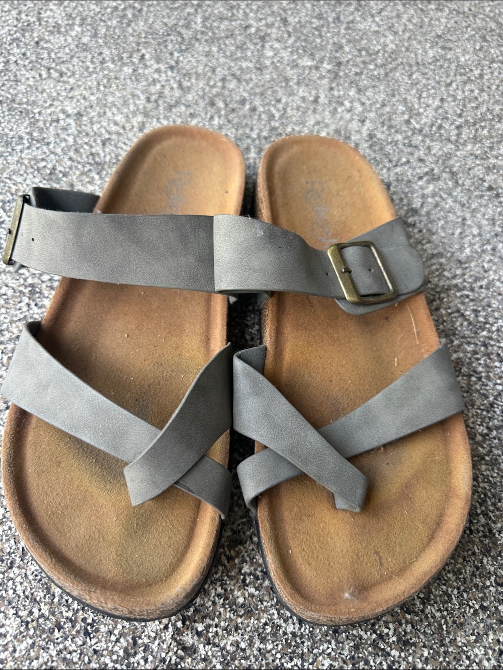 Reef Women's Gray Cross-Strap Buckle Sandals